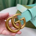 Gucci Unisex Marmont Jumbo GG Belt Beige Mint Canvas Double G - Image 9