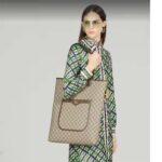 Gucci Unisex Ophidia GG Large Tote Bag Beige Ebony GG Supreme Canvas Brown Leather - Bild 11