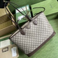 Gucci Unisex Ophidia Medium Tote Bag Beige Ebony GG Supreme Canvas (2)