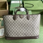 Gucci Unisex Ophidia Medium Tote Bag Beige Ebony GG Supreme Canvas – Image 2