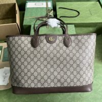 Gucci Unisex Ophidia Medium Tote Bag Beige Ebony GG Supreme Canvas (2)