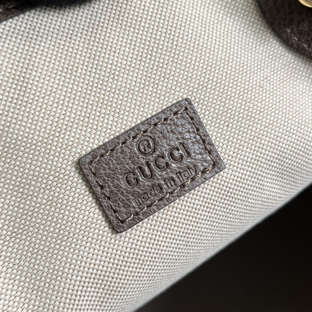 Gucci Unisex Ophidia Medium Tote Bag Beige Ebony GG Supreme Canvas (8)
