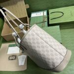 Gucci Unisex Ophidia Medium Tote Bag Beige White GG Supreme Canvas - Imagen 6