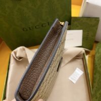 Gucci Unisex Wrist Wallet Double G Strawberry Beige Ebony GG Supreme Canvas (1)