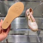 Gucci Women Espadrille Ribbon Tie Interlocking G Embroidery White Cotton Canvas Peep Toe - immagine 10