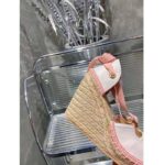 Gucci Women Espadrille Ribbon Tie Interlocking G Embroidery White Cotton Canvas Peep Toe - immagine 9