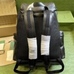 Gucci Unisex GG Backpack Tonal Double G Original GG Canvas Black Leather - Image 4