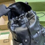 Gucci Unisex GG Backpack Tonal Double G Original GG Canvas Black Leather - Image 6