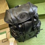 Gucci Unisex GG Backpack Tonal Double G Original GG Canvas Black Leather - Image 3