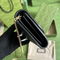 Gucci Women GG Blondie Medium Chain Wallet Black Leather Round Interlocking G (1)