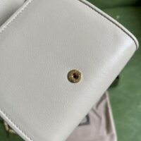 Gucci Women GG Blondie Medium Chain Wallet White Leather Round Interlocking G (1)
