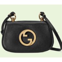 Gucci Women GG Blondie Mini Bag Black Leather Round Interlocking G (3)