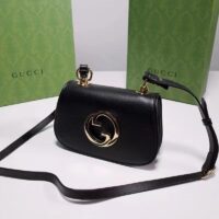 Gucci Women GG Blondie Mini Bag Black Leather Round Interlocking G (3)