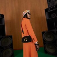 Gucci Women GG Blondie Mini Bag Black Leather Round Interlocking G (3)