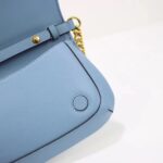 Gucci Women GG Blondie Shoulder Bag Blue Leather Round Interlocking G - Image 9