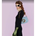 Gucci Women GG Blondie Shoulder Bag Blue Leather Round Interlocking G - Image 11