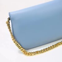 Gucci Women GG Blondie Shoulder Bag Blue Leather Round Interlocking G (5)