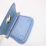 Gucci Women GG Blondie Shoulder Bag Blue Leather Round Interlocking G - Image 5