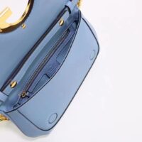 Gucci Women GG Blondie Shoulder Bag Blue Leather Round Interlocking G (5)