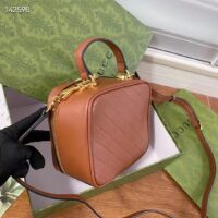 Gucci Women GG Blondie Top Handle Bag Cuir Leather Round Interlocking G (13)