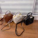 Gucci Women GG Blondie Top Handle Bag Cuir Leather Round Interlocking G - Image 10