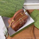 Gucci Women GG Blondie Top Handle Bag Cuir Leather Round Interlocking G - Image 9