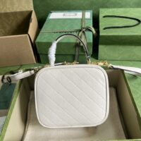 Gucci Women GG Blondie Top Handle Bag White Leather Round Interlocking G (2)