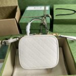 Gucci Women GG Blondie Top Handle Bag White Leather Round Interlocking G - Bild 4