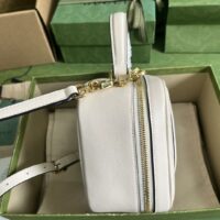 Gucci Women GG Blondie Top Handle Bag White Leather Round Interlocking G (2)