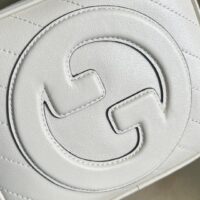 Gucci Women GG Blondie Top Handle Bag White Leather Round Interlocking G (2)