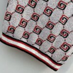 Gucci Women GG Cotton Jacquard Polo Shirt Ivory Red Polo Collar Short Sleeves - Bild 7