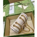 Gucci Women GG Deco Mini Shoulder Bag White Quilted Leather Interlocking G - immagine 5