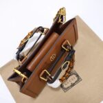Gucci Women GG Diana Small Shoulder Bag Brown Leather Double G - Bild 5
