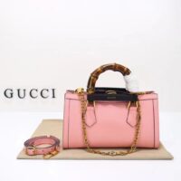 Gucci Women GG Diana Small Shoulder Bag Pink Leather Double G (1)