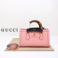 Gucci Women GG Diana Small Shoulder Bag Pink Leather Double G (1)