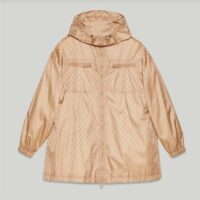 Gucci Women GG Hooded Jacket Light Camel GG Nylon Jacquard (10)