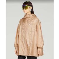 Gucci Women GG Hooded Jacket Light Camel GG Nylon Jacquard (10)