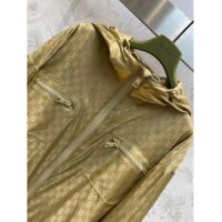 Gucci Women GG Hooded Jacket Light Camel GG Nylon Jacquard (10)