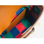 Gucci Women GG Horsebit 1955 Mini Bag Blue Leather Beige Ebony Supreme Canvas - Image 8