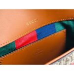 Gucci Women GG Horsebit 1955 Mini Bag Blue Leather Beige Ebony Supreme Canvas - Image 9