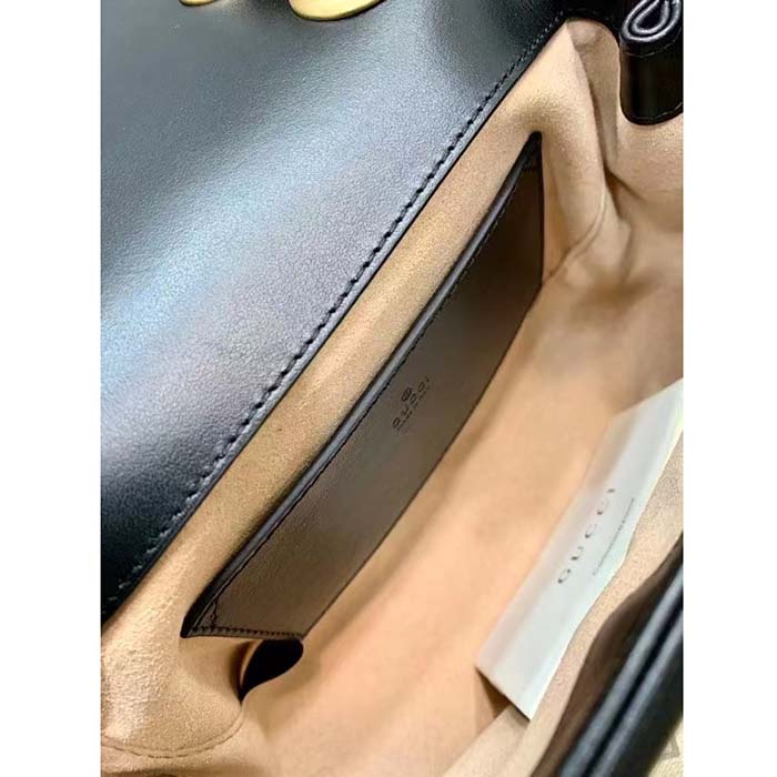 Gucci Women GG Marmont Matelassé Mini Shoulder Bag Black Chevron Leather (2)
