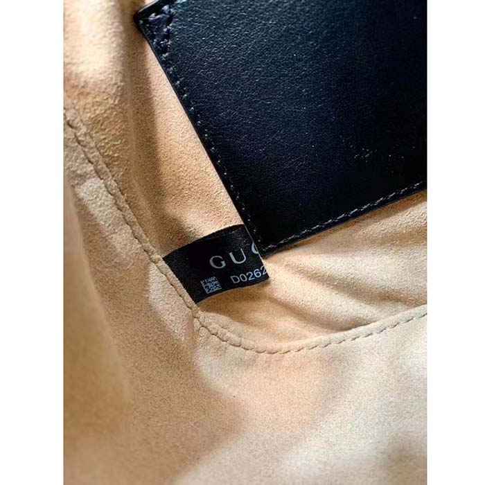 Gucci Women GG Marmont Matelassé Mini Shoulder Bag Black Chevron Leather (3)
