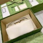 Gucci Women GG Marmont Matelassé Mini Shoulder Bag White Chevron Leather - Image 4
