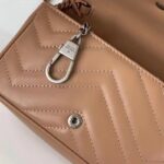 Gucci Women GG Marmont Matelassé Super Mini Bag Rose Beige Chevron Leather – Image 10