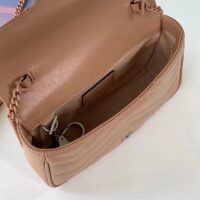 Gucci Women GG Marmont Matelassé Super Mini Bag Rose Beige Chevron Leather (11)