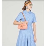 Gucci Women GG Marmont Small Shoulder Bag Peach Matelassé Round Leather - Image 12