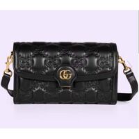 Gucci Women GG Matelassé Small Bag Black Double G (2)