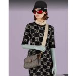 Gucci Women GG Matelassé Small Bag Light Grey Double G – Bild 11