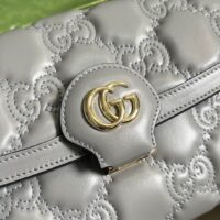 Gucci Women GG Matelassé Small Bag Light Grey Double G (3)