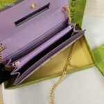 Gucci Women Ophidia Jumbo GG Continental Wallet Beige Lilac Canvas Double G - Image 8